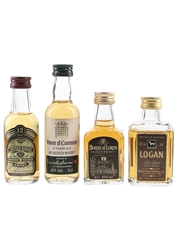 Chivas Regal 12 Year Old, House Of Commons 12 Year Old, House of Lords 12 Year Old & Logan De Luxe Bottled 1970s-1980s 4 x 5cl / 40.75%