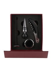 Wine Accessories Gift Box Bottle Opener, Stopper, Thermometer & Drip Stop 