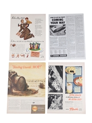 Seagram's Five Crown 1942-1945 Advertising Prints 4 x 36cm x 26cm