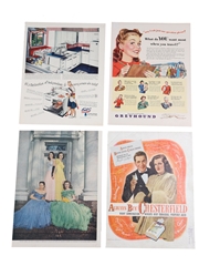 Coronet Brandy 1947 Advertising Prints 4 x 36cm x 26cm