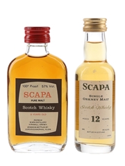 Scapa 8 & 12 Year Old Bottled 1980s & 1990s 2 x 5cl