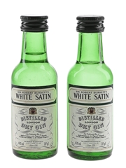 White Satin Dry Gin Bottled 1970s 2 x 5cl / 40%