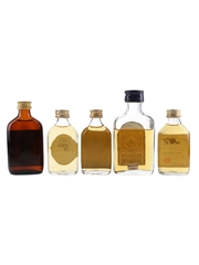 Assorted Blended Scotch Whisky Bottled 1980s 5 x 5cl-7.1cl / 40%