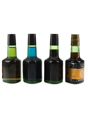 Regnier Apricot Brandy, Curacao Bleu & Creme De Cassis Bottled 1970s-1980s 4 x 2.8cl-3cl