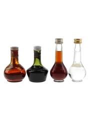 Cusenier Curacao, Cherry Brandy & Maraschino Bottled 1960s-1970s 4 x 3cl-5cl