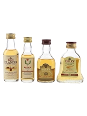 Bell's 8 Year Old, 12 Year Old Scottish Open 1990, Connoisseur 12 Year Old & Islander Bottled 1980s-1990s 4 x 3cl-5cl / 40%