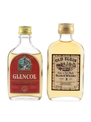 MacDonald's Glencoe 100 Proof & Old Elgin 8 Year Old Bottled 1980s 2 x 5cl