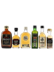 Wiley's Black Label, Glenfoyne 12 Year Old, Long John, Pipers, Passport & 100 Pipers Bottled 1970s 6 x 5cl