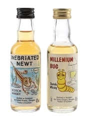 Select Drams Inebriated Newt & Millenium Bug Bottled 1990s 2 x 5cl / 40%
