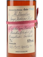 Macallan 1940 Handwritten Label Bottled 1981 - Rinaldi 75cl / 43%