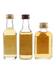 Captain's Preferred 10 Year Old, Drumguish & Findlater's Mar Lodge 12 Year Old Bottled 1980s 3 x 5cl