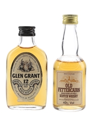 Glen Grant 12 Year Old & Old Fettercairn Bottled 1970s-1980s 2 x 5cl / 40%