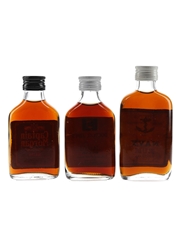 Captain Morgan Black Label, Doctor Jim's & Navy Rum Bottled 1970s-1980s 3 x 5cl / 40%
