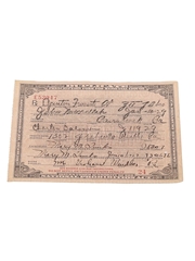 Prohibition Medicinal Liquor Prescription, Dated 1929