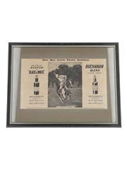 Black & White Scotch Whisky Advertisement Circa 1930s 36cm x 27.5cm