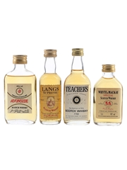 Avonside, Langs Supreme, Teacher's & Whyte & Mackay Special Bottled 1970s-1980s 4 x 5cl / 40%