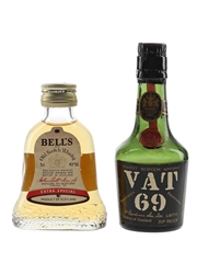 Bell's Extra Special & Vat 69 Bottled 1970s-1980s 2 x 5cl / 40%