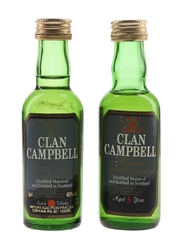 Clan Campbell Bottled 1970s & 1980s 2 x 5cl / 40%