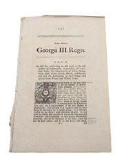 Act To Continue And Amend An Act Made In The Last Session Of Parliament, To Prohibit, For A Limited Time, The Exportation Of Corn, Dated 1767