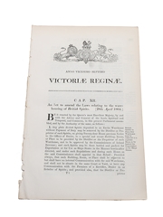 Act To Amend The Laws Relating To The Warehousing Of British Spirits, Dated 1864