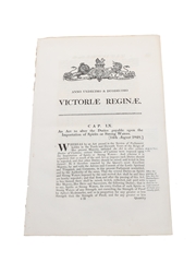 An Act To Alter The Duties Payable Upon The Importation Of Spirits Or Strong Waters, Dated 1848 In the 11th Year of the reign of Queen Victoria 
