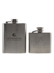 Glenfiddich & Glenkinchie Stainless Hip Flask  7.5cm & 9.5cm Tall