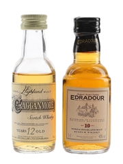 Cragganmore 12 Year Old & Edradour 10 Year Old Bottled 1990s & 2000s 2 x 5cl / 40%