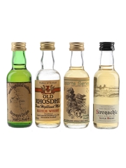 Drovers Dram, Old Rhosdhu, Sports Series, & Stronachie 12 Year Old Bottled 1980s-1990s 4 x 5cl