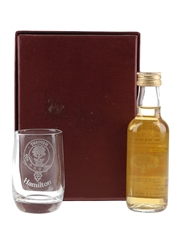 Clan Hamilton Finest Malt Glass Set Flower Of Scotland - Bottled 1980s 5cl / 40%