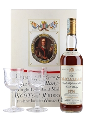 Macallan 1974 18 Year Old & Jacobite Glasses Bottled 1992 - Giovinetti 70cl / 43%