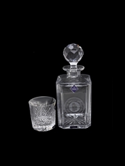 Isle of Arran Malt Whisky Society Tantalus Set With Edinburgh Crystal Decanter, Glasses & Quaich 28cm x 34cm x 11.5cm