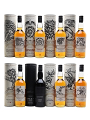 Game Of Thrones Whiskies Set Cardhu, Clynelish, Dalwhinnie, Glendullan, Lagavulin, Oban, Royal Lochnagar & Talisker 8 x 70cl