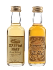 Deanston Malt & Glengarrett 10 Year Old Bottled 1970s-1980s 2 x 5cl