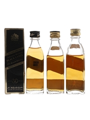 Johnnie Walker Black Label Extra Special, 12 Year Old & Red Label Bottled 1970s-1980s 3 x 5cl / 40%