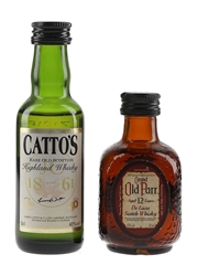 Grand Old Parr De Luxe & Catto's Bottled 1980s-1990s 2 x 5cl