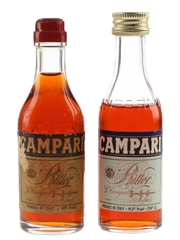 Campari Bitter Bottled 1960s-1970s 2 x 3cl-3.9cl