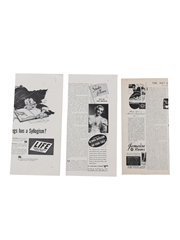 Black & White Adverts 3 x Prints - 1939-1944 3 x 30cm x 15cm