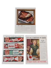 I.W. Harper Adverts 3 x Advertising Prints - 1940-1957 3 x 26cm x 36cm