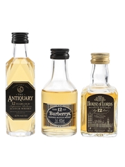 Antiquary 12 Year Old, Burberrys & House of Lords 12 Year Old  3 x 5cl