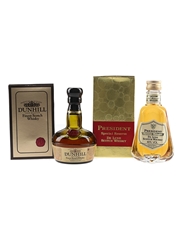 President Special Reserve & Dunhill Old Master Bottled 1980s 2 x 5cl