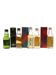 Assorted Blended Scotch Whisky Black Bottle, Johnnie Walker Black Label 12 Year Old, Dewar's White Label, Hankey Bannister & Pitlochry Gold 5 x 5cl / 40%