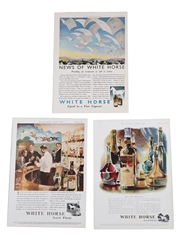White Horse Adverts 1940s-1950s Advertising Prints 3x 26cm x 36cm