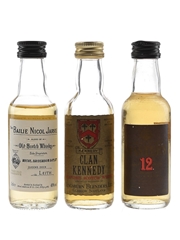 Assorted Blended Scotch Whisky Bailie Nicol Jarvie, Clan Kennedy & Islay Mist Master's 12 Year Old 3 x 5cl