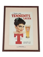 Tennent's Lager Framed Advertising Print 38cm x 28cm