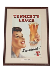 Tennent's Lager Framed Advertising Print 28cm x 38cm
