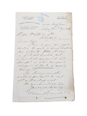Osborne, O'Donnell & Co. Correspondence, Purchase Receipts & Cheque, Dated 1888 - 1905 William Pulling & Co 1851-1905
