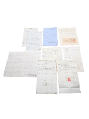Miscellaneous Champagne and Spirits Correspondence, Purchase Receipts & Invoices, Dated 1859 - 1906