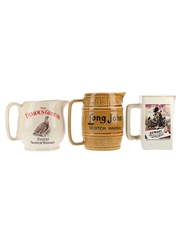 Long John, Dewar's & Famous Grouse Ceramic Water Jugs West Highland Pottery Co. Ltd, Trent Memorabilia & Wade PDM 