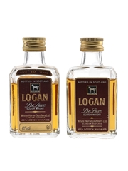 Logan De Luxe Bottled 1980s - White Horse Distillers 2 x 5cl / 40%