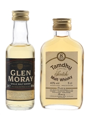 Glen Moray & Tamdhu 8 Year Old Bottled 1980s-1990s 2 x 5cl / 40%